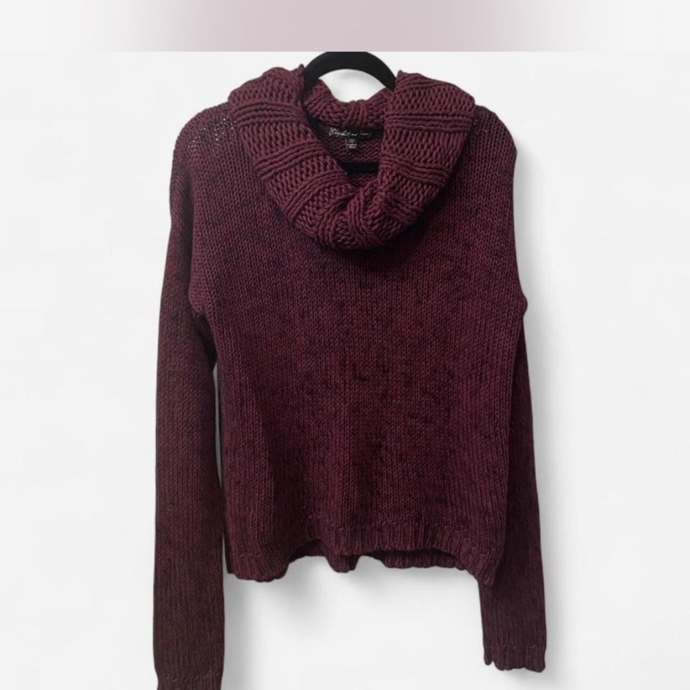 Elizabeth and James Maroon Cowl Neck Sweater